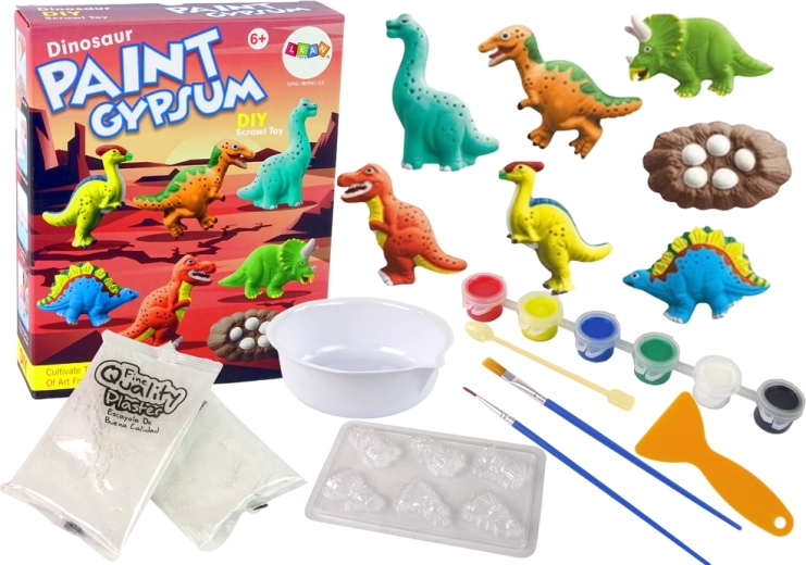 DIY Gipsowy Zestaw Dinozaurów do Malowania