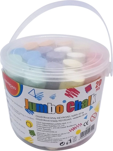 Kredy chodnikowe Keyroad Jumbo, wiaderko 20 szt.