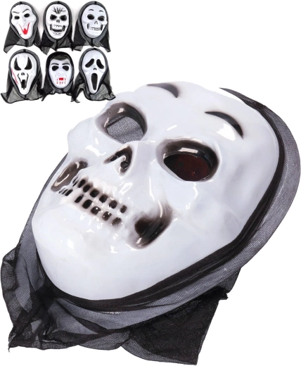 Karnawałowa maska halloweenowa duch z kapturem - 1 szt.