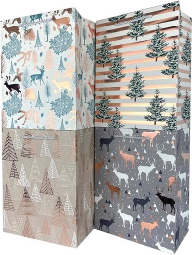 Papierowa torba prezentowa TORO świąteczna 40 × 30 × 12 cm, mix motywów