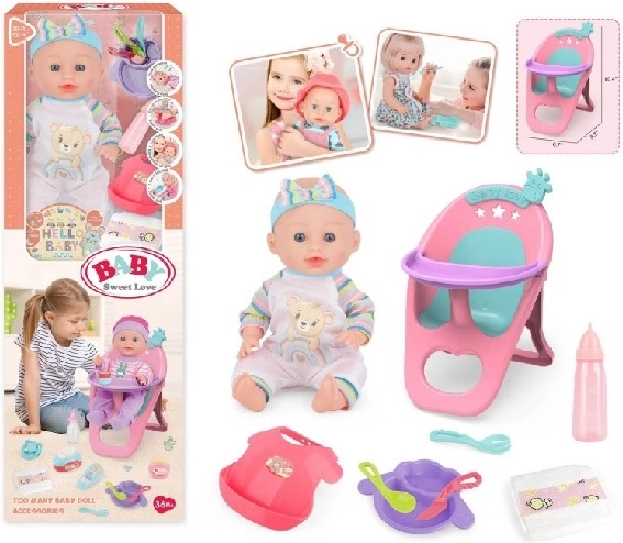 Baby Sweet Love lalka niemowlę z zestawem do karmienia