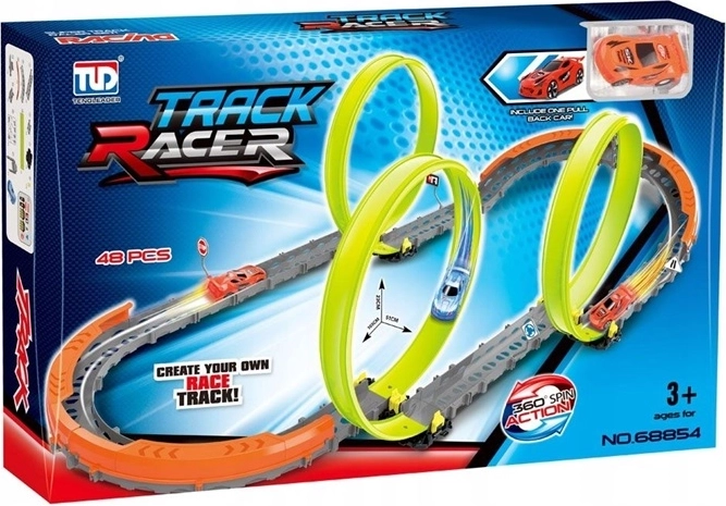 Tor wyścigowy Track Racer z potrójnymi pętlami (48 elementów)
