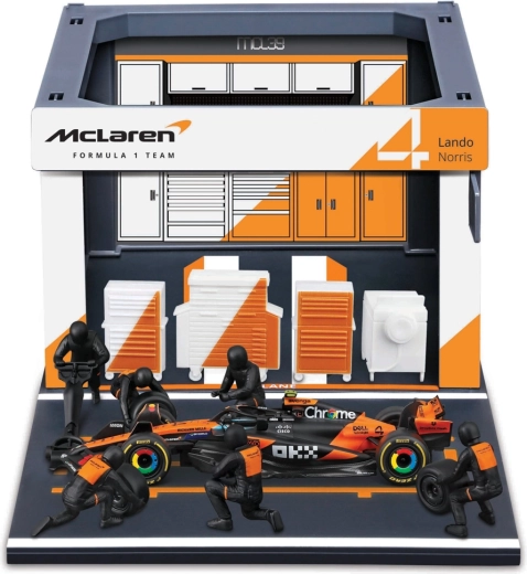 Bburago Formula Racing F1 Pit Pass – zestaw McLaren Team MCL39 2025 Lando Norris 1:43