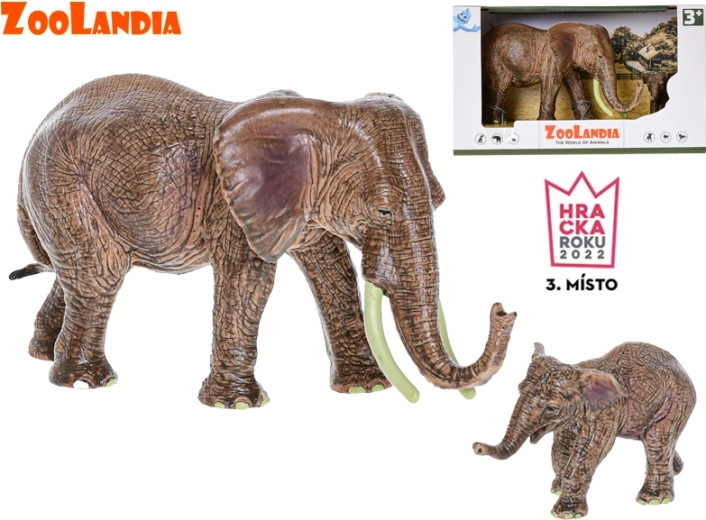 Zoolandia słonica z młodym – plastikowe figurki do zoo