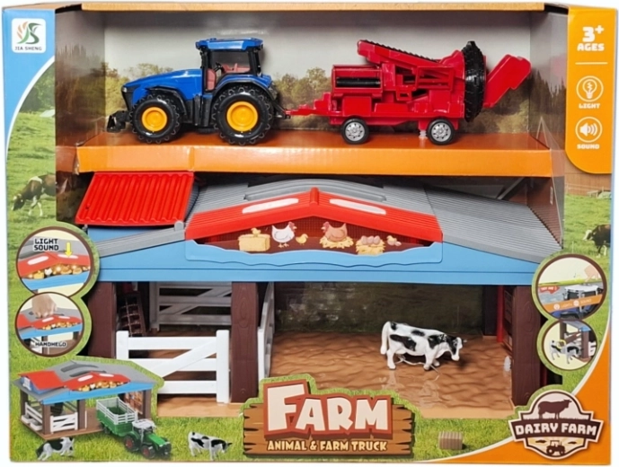 Zestaw farmerski: farma z akcesoriami ze światłem i dźwiękiem - 1 sztuka