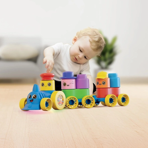 Momy Soft miękkie klocki z pociągiem (25 szt.)