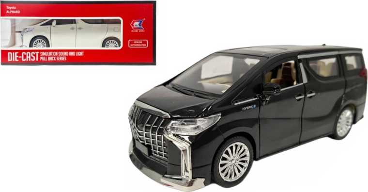Toyota Alphard 1:24 metalowy model ze światłem i dźwiękiem