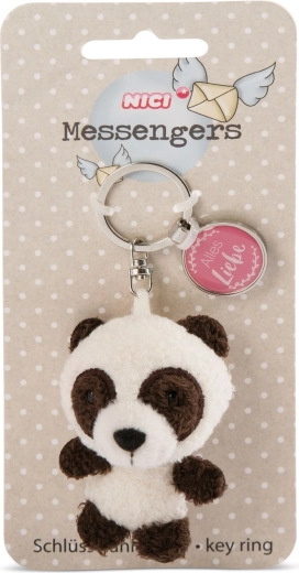 Pluszowa zawieszka do kluczy Panda 7 cm z bilecikiem „Alles Liebe” - 1 sztuka