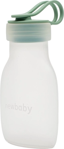 Silikonowa butelka na mleko matki New Baby, niebieska