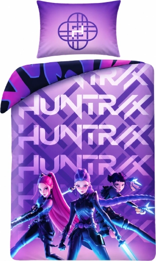 Dwustronna pościel K-Pop Demon Hunters Huntrix i Saja Boys fioletowa