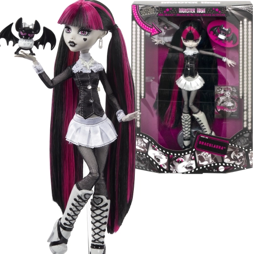Outletowa lalka Monster High Draculaura Reel Drama 26 cm z akcesoriami – uszkodzone opakowanie