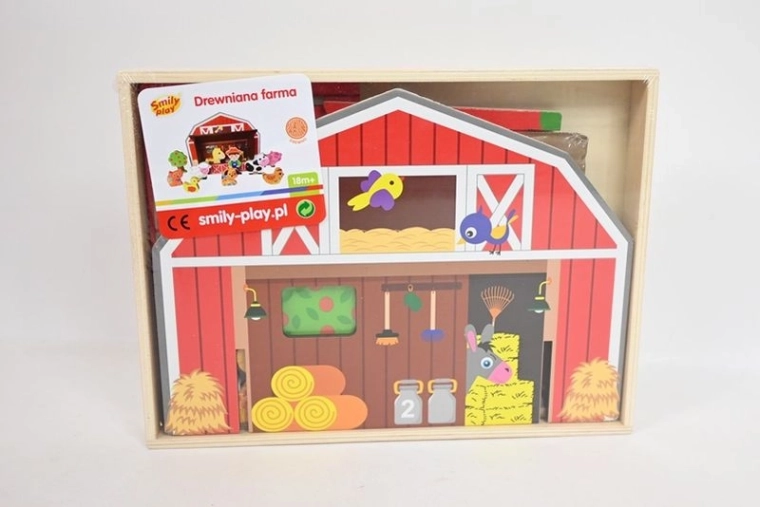 SmilyPlay drewniana farma ze stodołą i figurkami