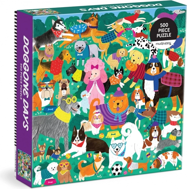 Mudpuppy rodzinne puzzle Psi dzień w parku 500 elementów