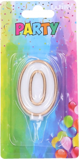 Świeczka imprezowa 0 - złota