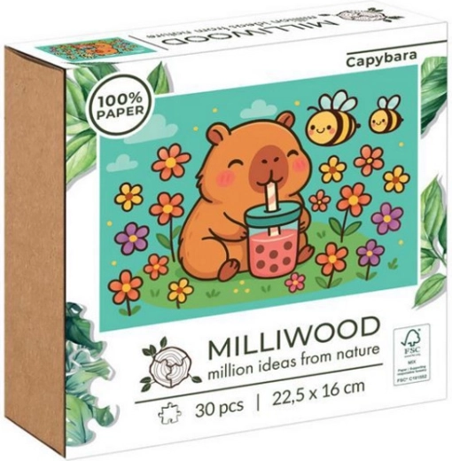 Puzzle 30 elementów Kapibara z bubble tea
