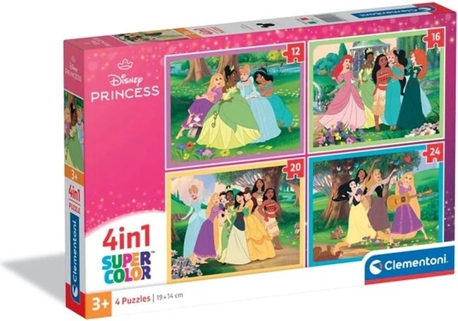 Clementoni SuperKolor Puzzle 4 w 1 Disney Princess