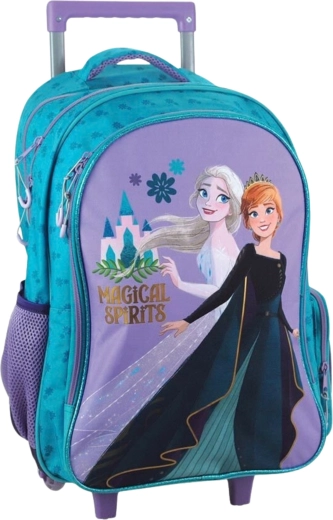 Plecak szkolny na kółkach Frozen Magical Spirits, turkusowy