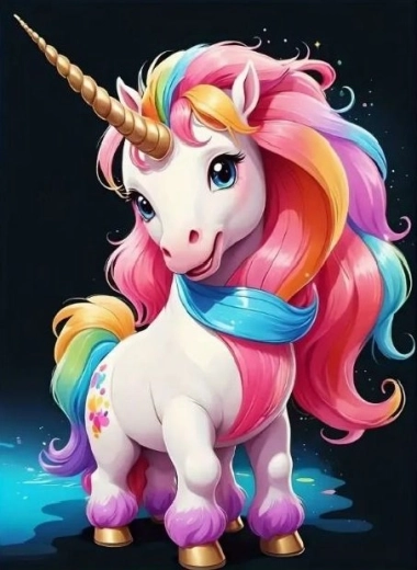 Malowanie diamentowe – źrebię jednorożca 30 × 40 cm