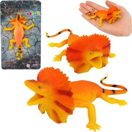 Realistyczna rozciągliwa gumowa figurka jaszczurki kołnierzastej 19 cm