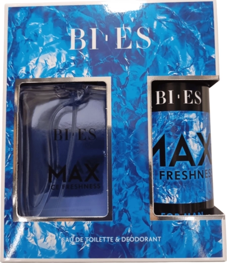 Męski zestaw upominkowy BI-ES Max Ice Freshness – woda toaletowa 100 ml + dezodorant 150 ml
