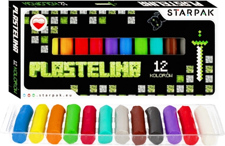 Zestaw plasteliny Pixel – 12 kolorów