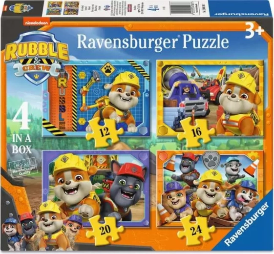 Puzzle Ravensburger Psi Patrol – Rubble i jego ekipa 4 w 1 (12–24 elementy)