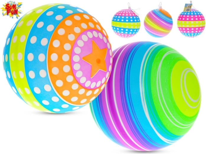Sun Fun tęczowa plastikowa piłka 22 cm