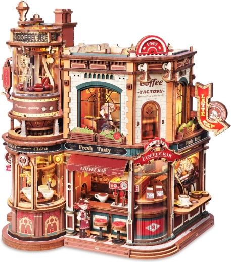 RoboTime 3D drewniane mechaniczne puzzle z pozytywką – Fabryka Kawy