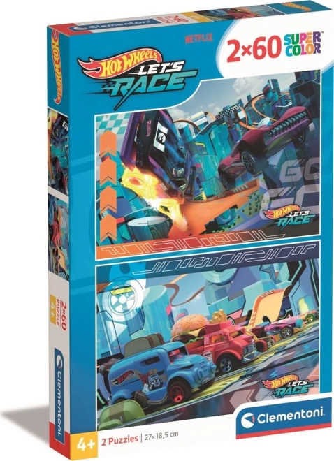 Puzzle 2×60 elementów HOT WHEELS CLEMENTONI