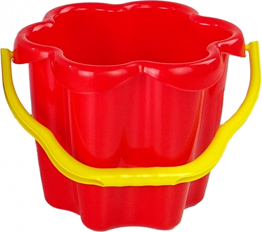 Plastowe wiaderko Kwiatuszek do piasku – Czerwone