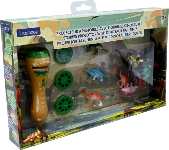Latarka Lexibook z projektorem opowieści i figurkami dinozaurów
