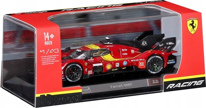 Bburago Ferrari 499P model wyścigowy 1:43 czerwony
