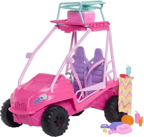 Barbie plażowy buggy dla 4 lalek z akcesoriami