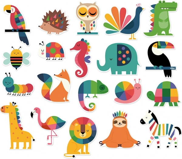 VILAC magnesy tęczowe zwierzątka, 20 szt.