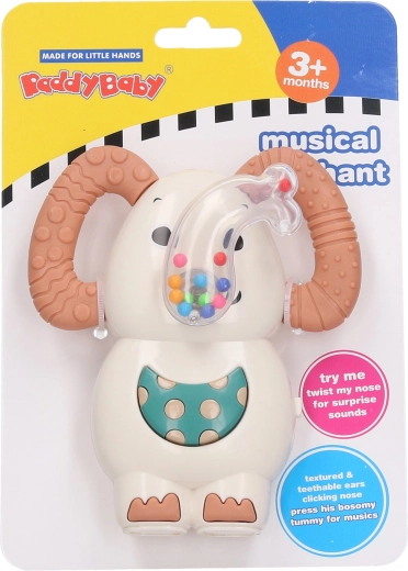 Grzechotka słoń ze światłami i dźwiękami 12 cm