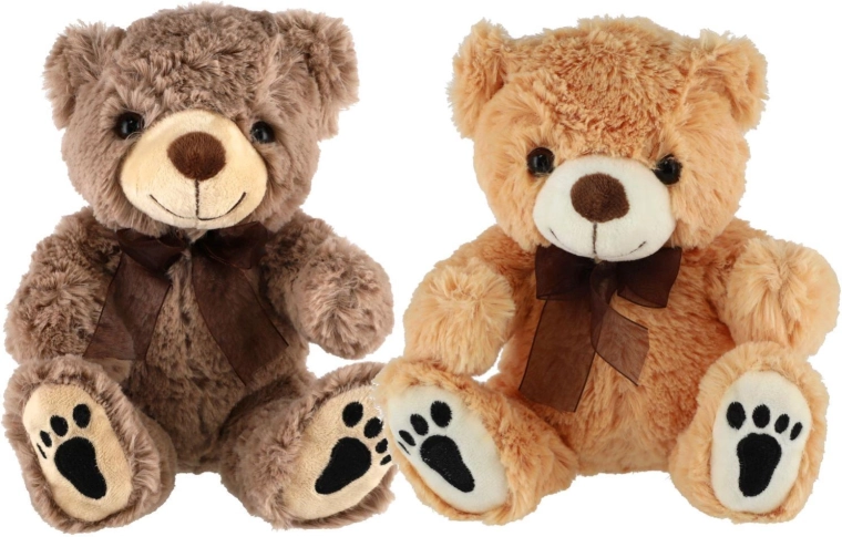 Pluszowy siedzący miś 25 cm, 2 kolory - 1 sztuka