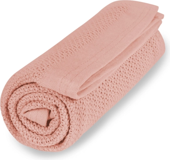 VINTER & BLOOM kocyk soft grid organic cloud pink