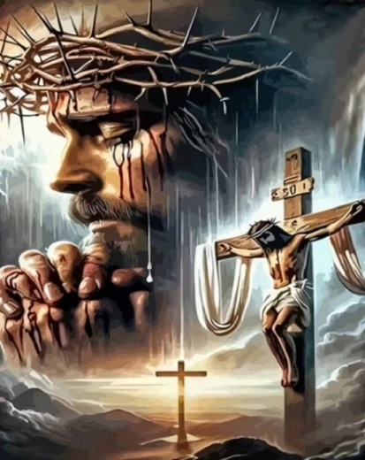 Norimpex malowanie diamentowe Jezus – opłakiwanie w Wielki Piątek 30 × 40 cm