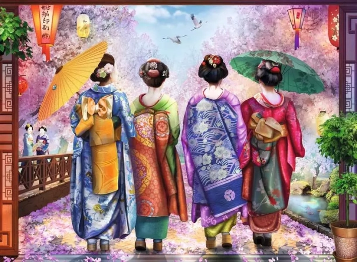 Puzzle RAVENSBURGER Między rozkwitłymi drzewami 500 elementów