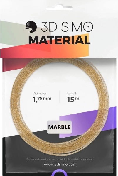 Filament marble do długopisów 3D i druku 3D – złoty, 1,75 mm, 15 m
