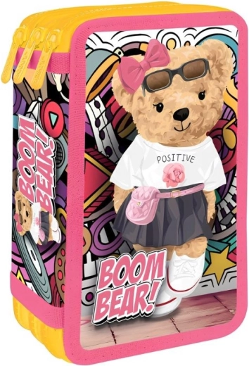 Trzypoziomowy piórnik Boom Bear - niedźwiedź