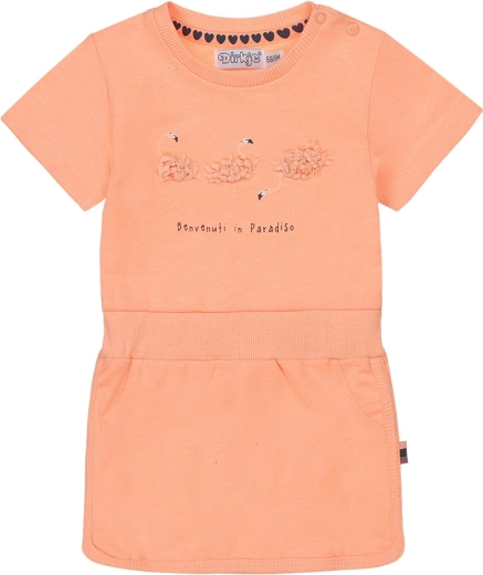 Dirkje dziewczęca neonowo pomarańczowa sukienka z krótkim rękawem, rozm. 74
