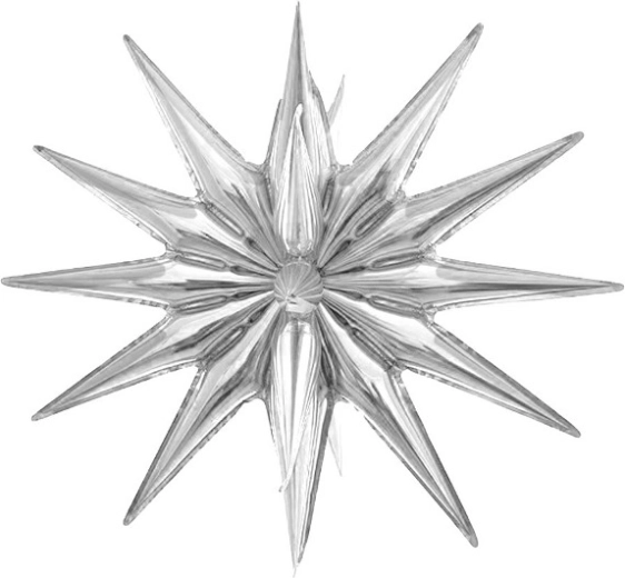 Balon foliowy 3D gwiazda srebrna 50 cm