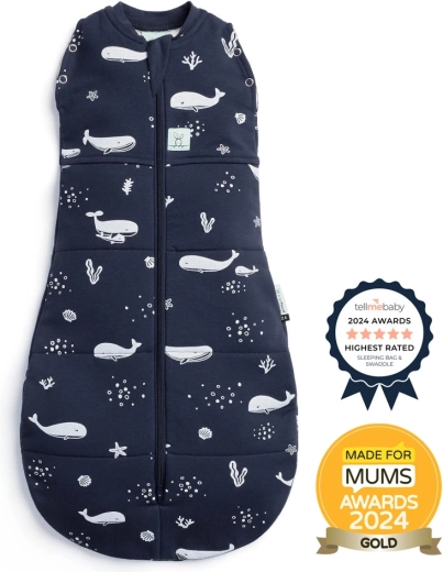 Ergopouch otulacz i śpiworek 2w1 Cocoon Whale 0–3 miesiące, 3–6 kg, 2,5 TOG