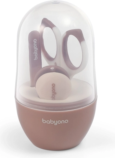BabyOno zestaw do manicure dla dzieci w etui beżowy