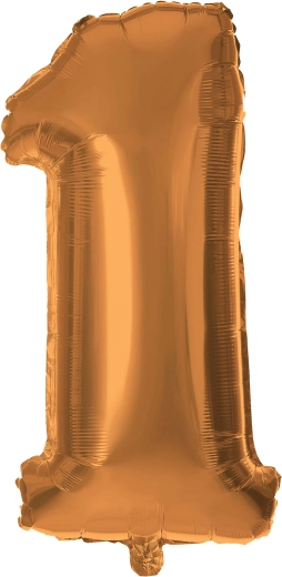 Balon foliowy cyfra 1 30 cm brązowy TORO