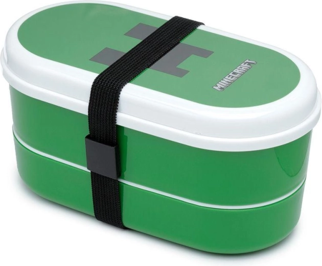 Dwupoziomowy lunchbox z sztućcami Minecraft