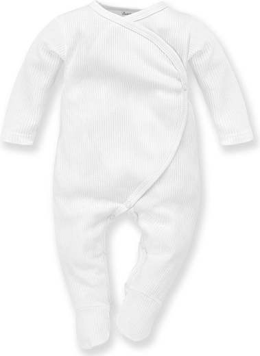 Pinokio rampers Lovely Day z długim rękawem, prążkowany, biały (rozmiar 68)