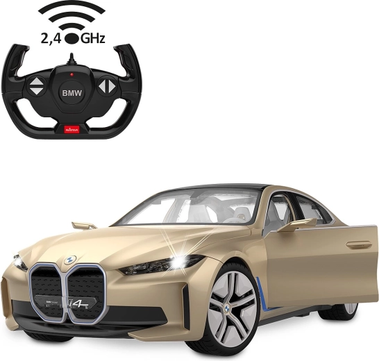Model RC BMW i4 Concept w skali 1:14 ze światłami, złoty