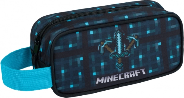 piórnik minecraft blue axe and sword